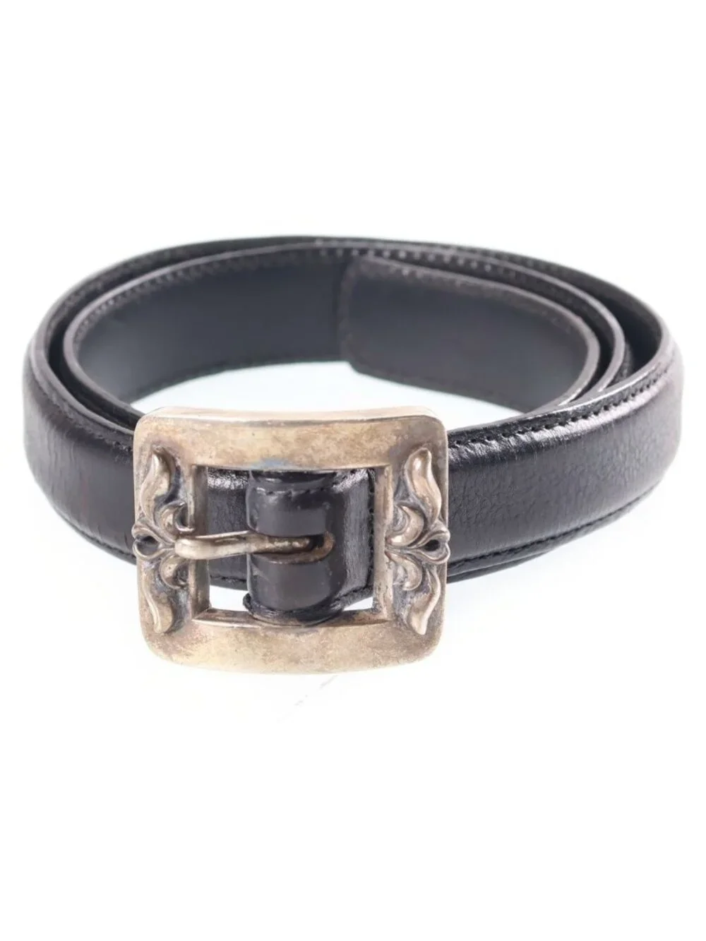 Chrome Hearts Blt Otj 1.0 Leather Belt Black Silver